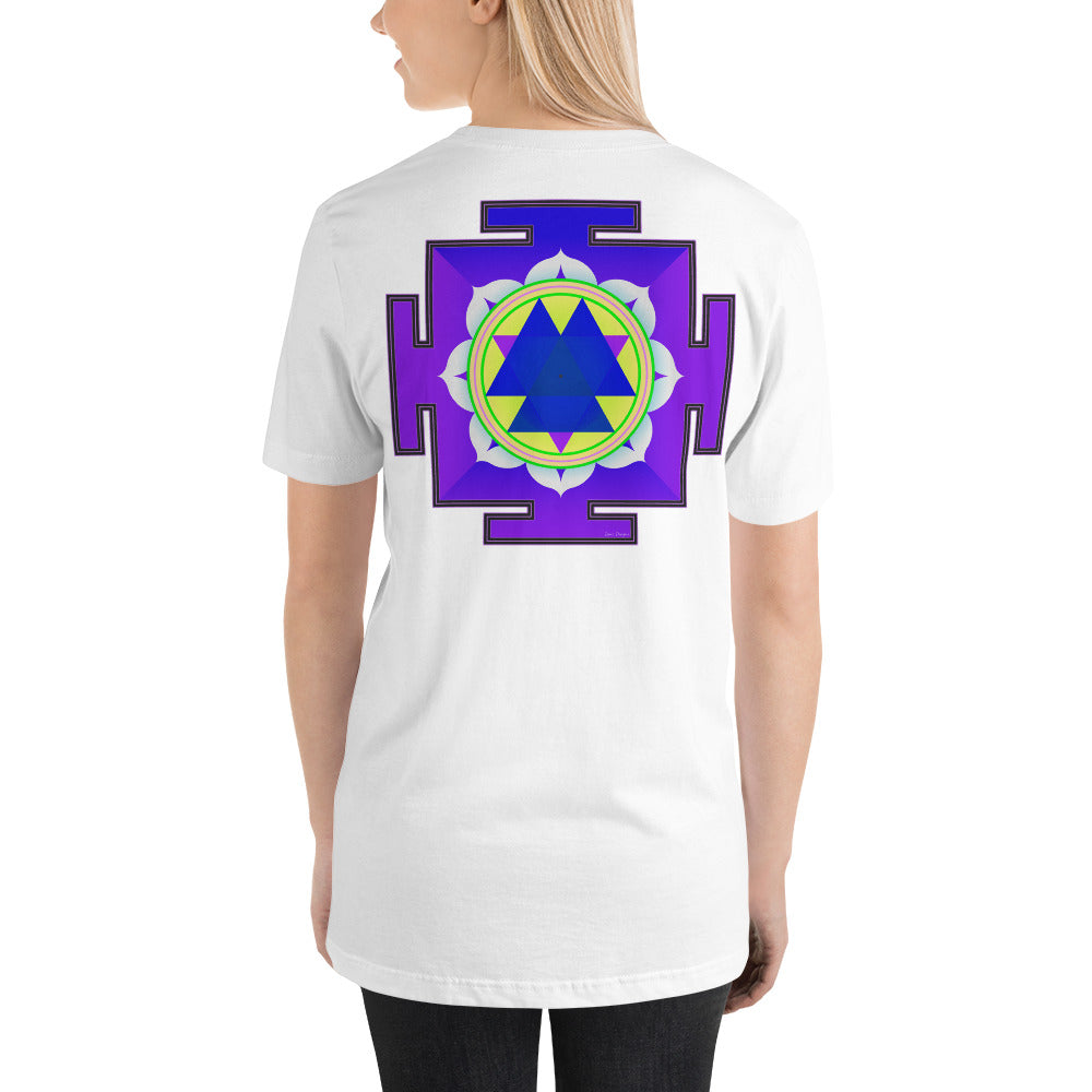 Classic Crew Neck Tee - Blue & Purple Yantras - Ronz-Design-Unique-Apparel
