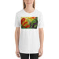 Classic Crew Neck Tee - Red Flower Watercolor - Ronz-Design-Unique-Apparel