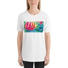 Load image into Gallery viewer, Classic Crew Neck Tee - Pink Flower Watercolor #2 - Ronz-Design-Unique-Apparel
