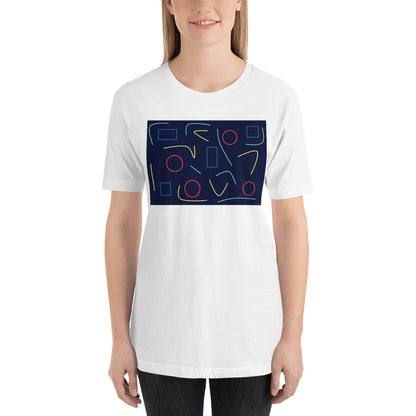 Classic Crew Neck Tee - Abstract on Blue - Ronz-Design-Unique-Apparel
