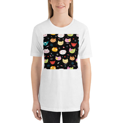 Classic Crew Neck Tee - Cat Faces - Ronz-Design-Unique-Apparel