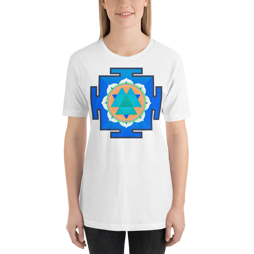 Classic Crew Neck Tee - Blue & Purple Yantras - Ronz-Design-Unique-Apparel