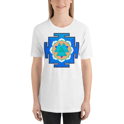 Classic Crew Neck Tee - Blue & Purple Yantras - Ronz-Design-Unique-Apparel