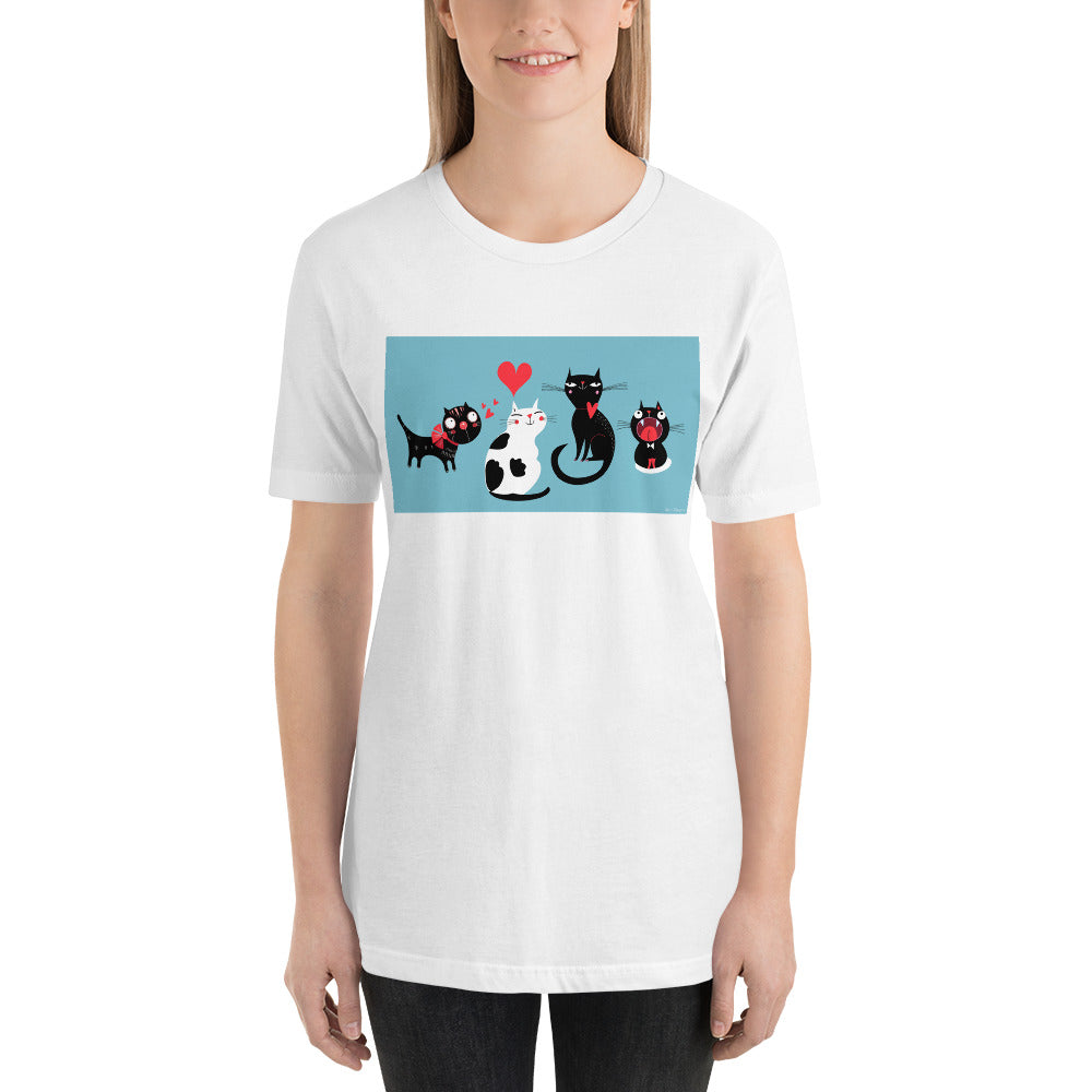 Classic Crew Neck Tee - Cat Love - Ronz-Design-Unique-Apparel