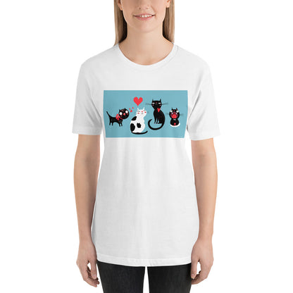 Classic Crew Neck Tee - Cat Love - Ronz-Design-Unique-Apparel