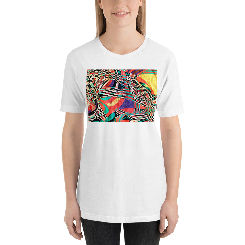 Classic Crew Neck Tee - Abstract with Purple - Ronz-Design-Unique-Apparel