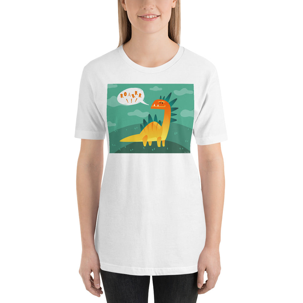 Classic Crew Neck Tee - Dino Roar - Ronz-Design-Unique-Apparel