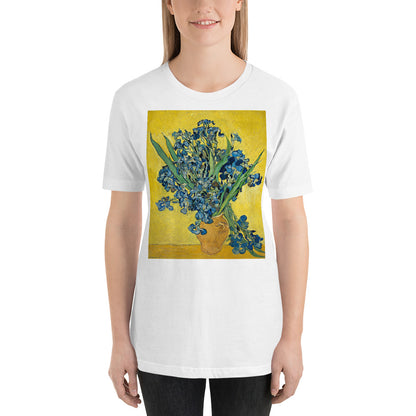 Classic Crew Neck Tee - van Gogh: Vase with Irises Against a Yellow Background - Ronz-Design-Unique-Apparel