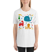 Load image into Gallery viewer, Classic Crew Neck Tee - Whale, Octopus &amp; Dino - Ronz-Design-Unique-Apparel
