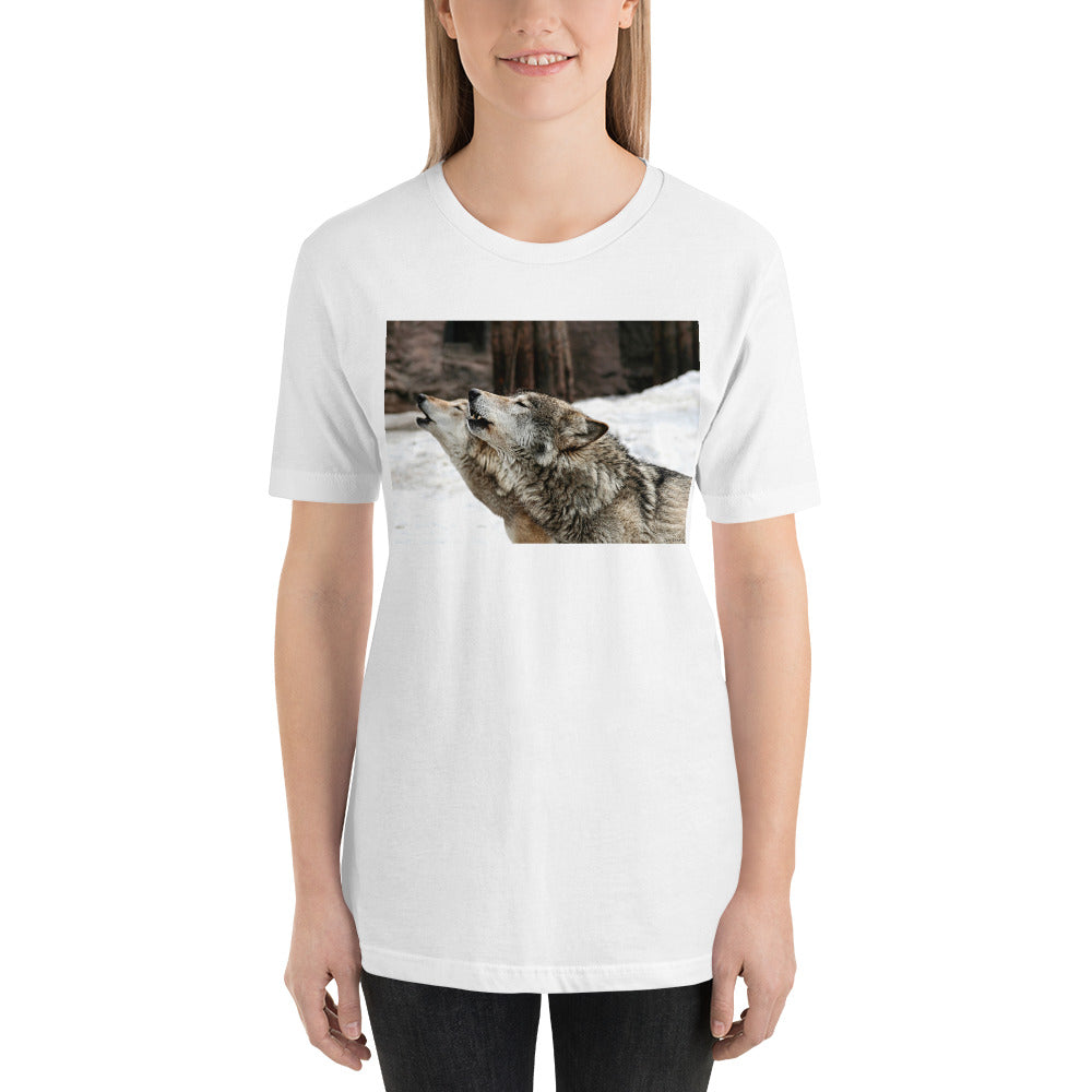 Classic Crew Neck Tee - Wolf Harmony - Ronz-Design-Unique-Apparel