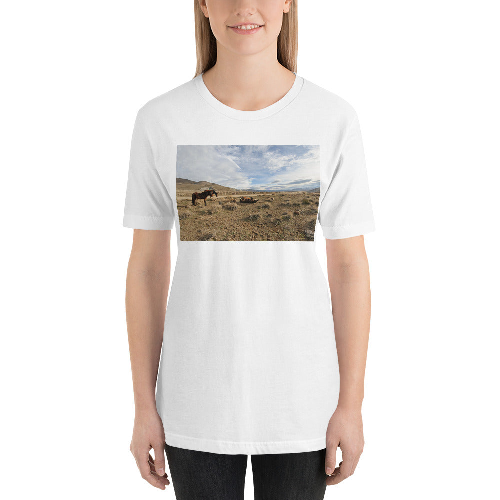 Classic Crew Neck Tee - Wild Mustang Vista - Ronz-Design-Unique-Apparel