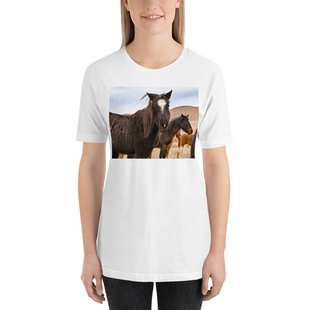 Classic Crew Neck Tee - Wild Mustang with Wild Hair - Ronz-Design-Unique-Apparel