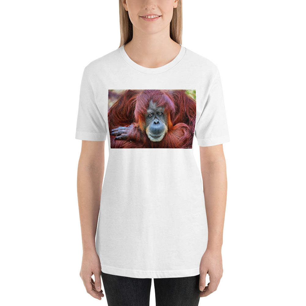 Classic Crew Neck Tee - Orangutan Hello - Ronz-Design-Unique-Apparel