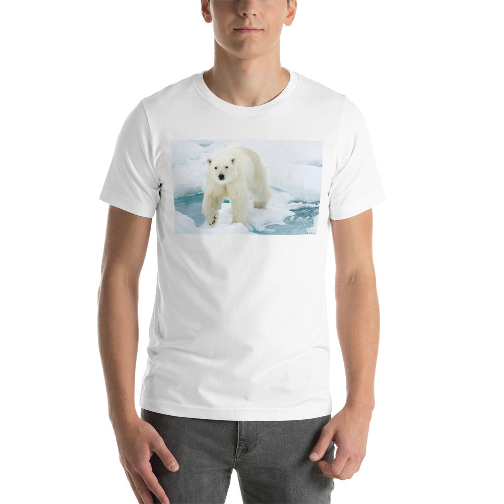 Classic Crew Neck Tee - Polar Bear on Ice - Ronz-Design-Unique-Apparel
