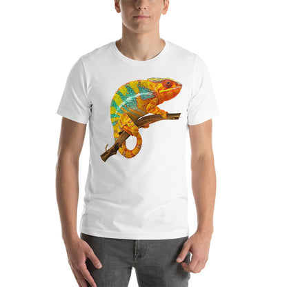 Classic Crew Neck Tee - Chameleon on a Branch - Ronz-Design-Unique-Apparel