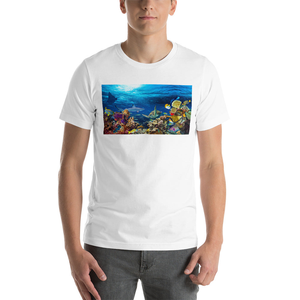 Classic Crew Neck Tee - Ocean Landscape - Ronz-Design-Unique-Apparel