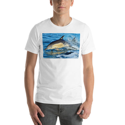 Classic Crew Neck Tee - Dolphin Rising - Ronz-Design-Unique-Apparel