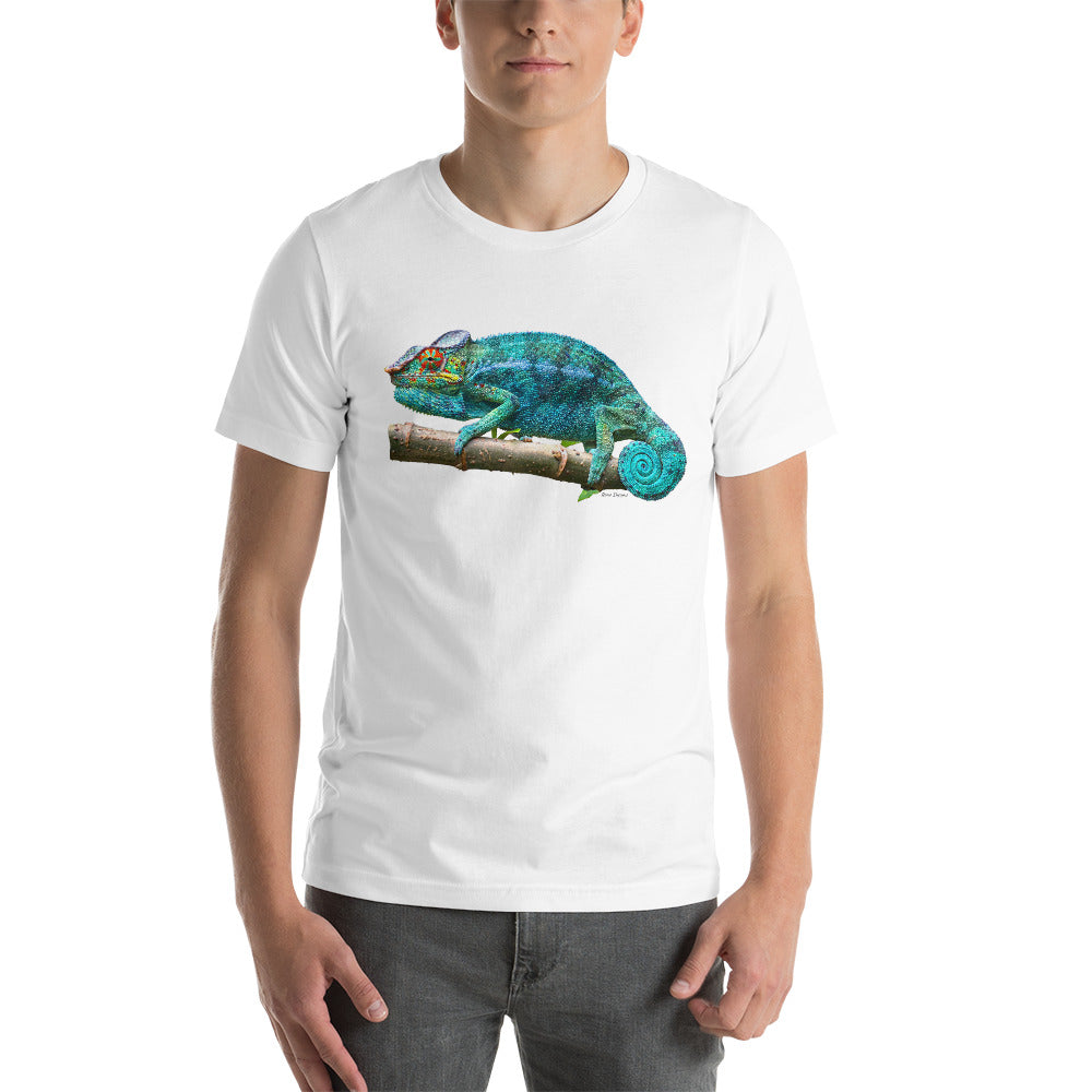 Classic Crew Neck Tee - Turquoise Blue Chameleon - Ronz-Design-Unique-Apparel