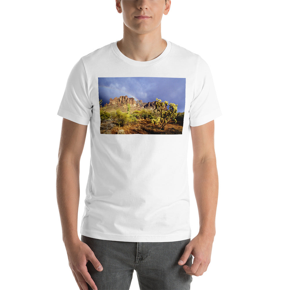 Classic Crew Neck Tee - Rainbow In The Desert, Superstition Mt. - Ronz-Design-Unique-Apparel