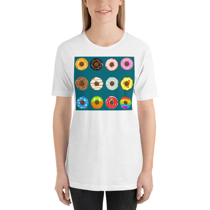 Premium Soft Crew Neck - Donuts on Blue Green Background
