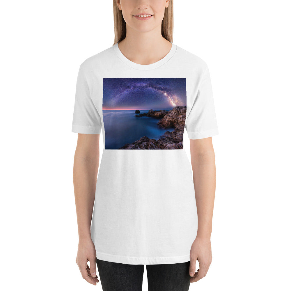Premium Soft Crew Neck - The Milky Way Over a Rocky Bay
