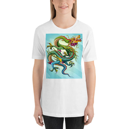 Everyday Elegant Tee - Green & Blue Chinese Sky Dragon
