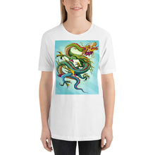 Load image into Gallery viewer, Everyday Elegant Tee - Green &amp; Blue Chinese Sky Dragon

