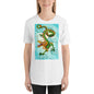 Classic Crew Neck Tee - Green Chinese Sky Dragon on Blue
