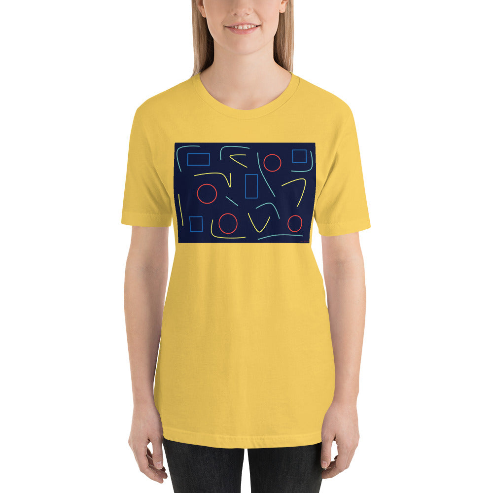 Classic Crew Neck Tee - Abstract on Blue - Ronz-Design-Unique-Apparel
