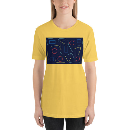 Classic Crew Neck Tee - Abstract on Blue - Ronz-Design-Unique-Apparel