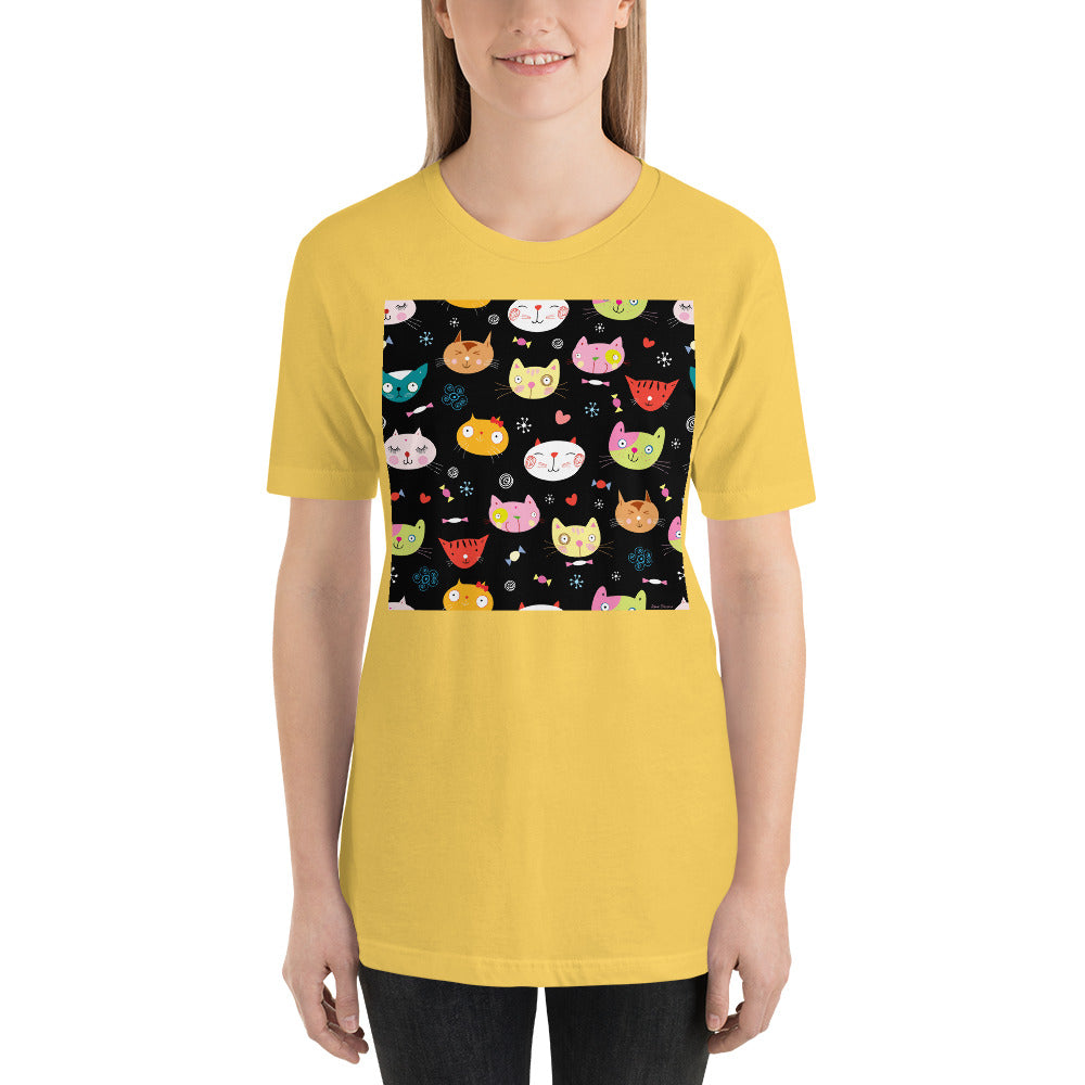 Classic Crew Neck Tee - Cat Faces - Ronz-Design-Unique-Apparel