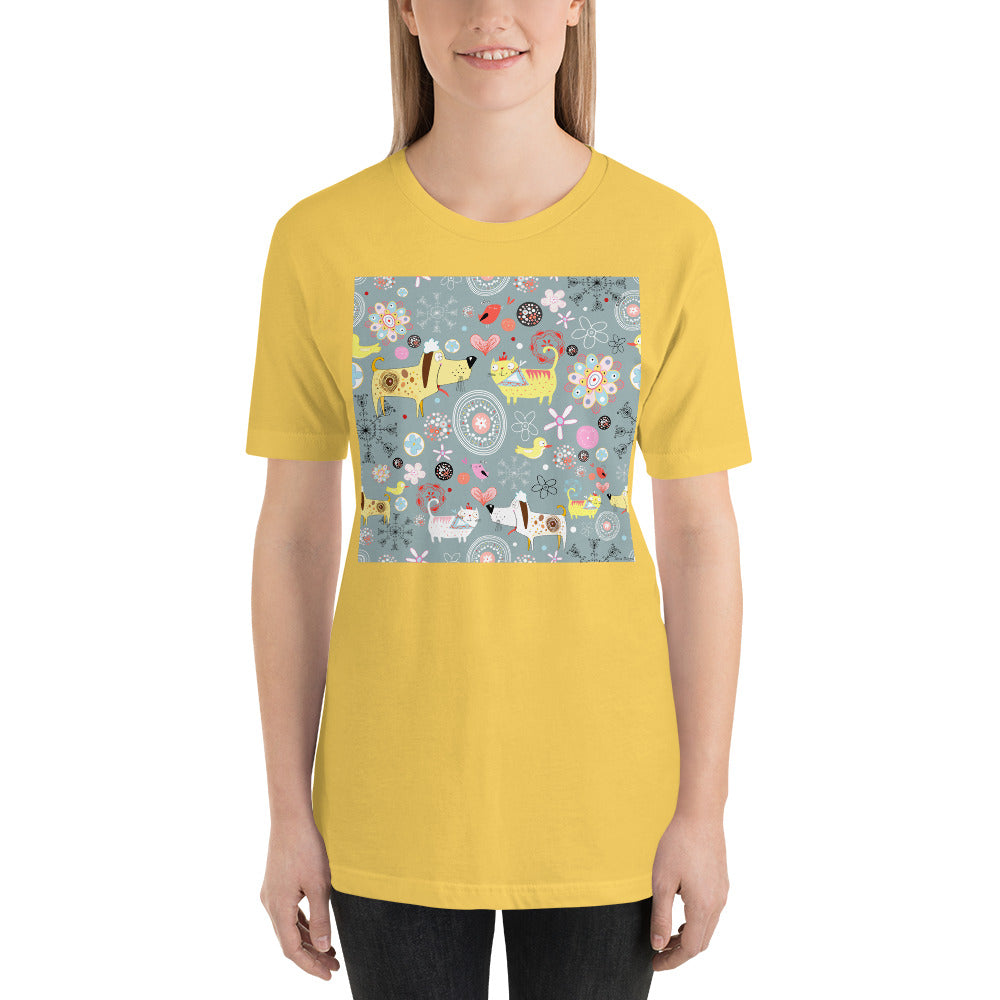 Classic Crew Neck Tee - Cats & Dogs - Ronz-Design-Unique-Apparel