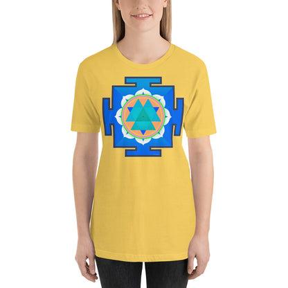 Classic Crew Neck Tee - Blue & Purple Yantras - Ronz-Design-Unique-Apparel