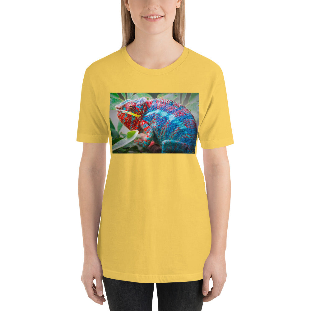 Classic Crew Neck Tee - Blue & Red Panther - Ronz-Design-Unique-Apparel