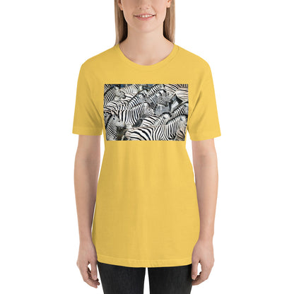 Classic Crew Neck Tee - Zebras Running Through Water - Ronz-Design-Unique-Apparel