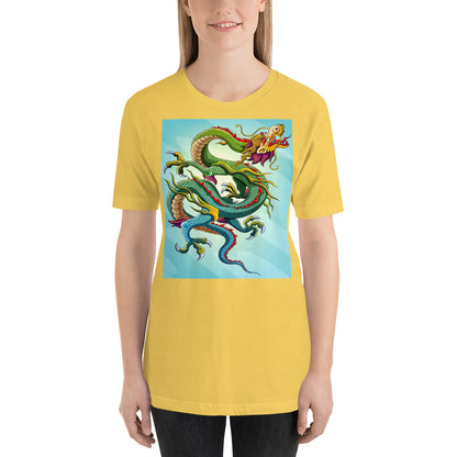 Everyday Elegant Tee - Green & Blue Chinese Sky Dragon