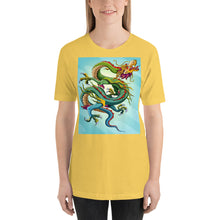 Load image into Gallery viewer, Everyday Elegant Tee - Green &amp; Blue Chinese Sky Dragon
