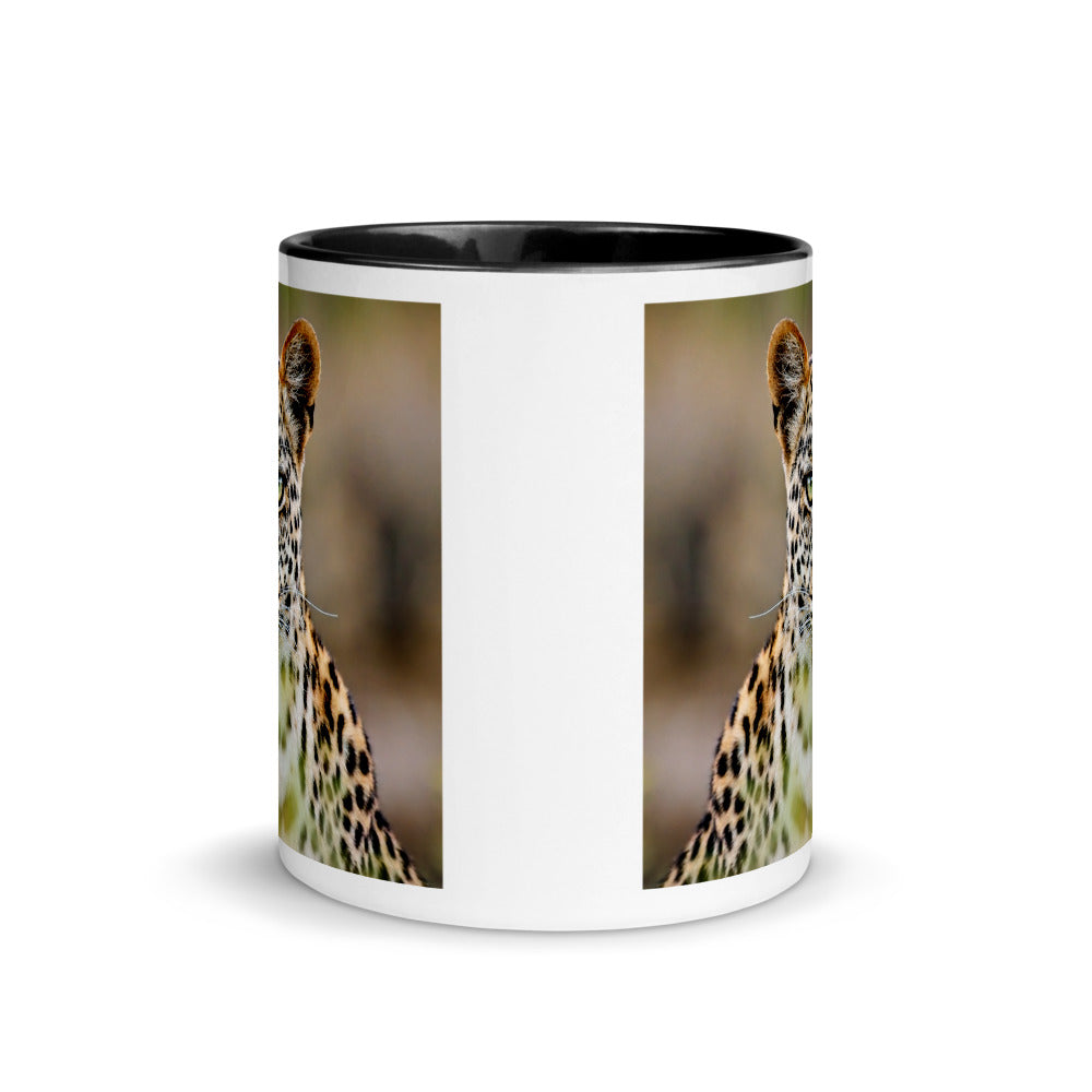 Color Inside 11oz Ceramic Mug - Green Eyed Leopard