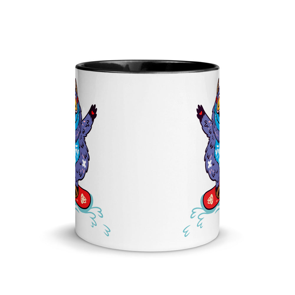 Color Inside 11oz Ceramic Mug - Yeti Shredding It!