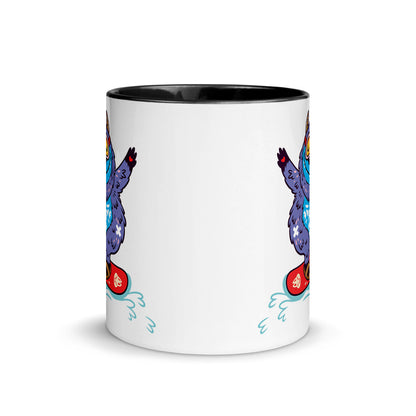 Color Inside 11oz Ceramic Mug - Yeti Shredding It!