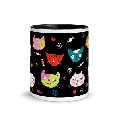 Color Inside 11oz Mug - Cat Faces