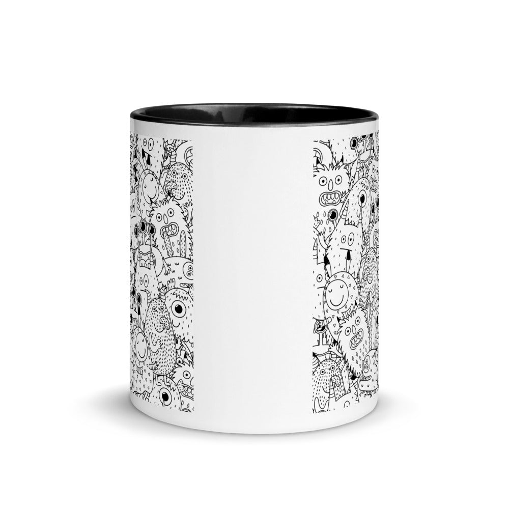 Color Inside 11oz Ceramic Mug - Funny Monsters