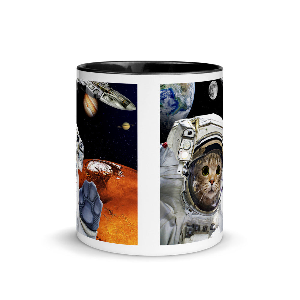 Color Inside 11oz Ceramic Mug - Kitty In Space
