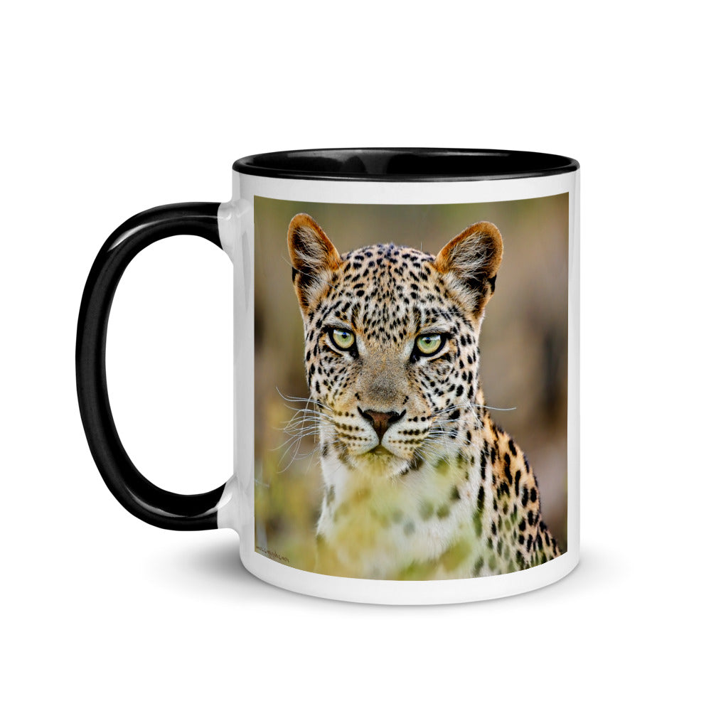 Color Inside 11oz Ceramic Mug - Green Eyed Leopard