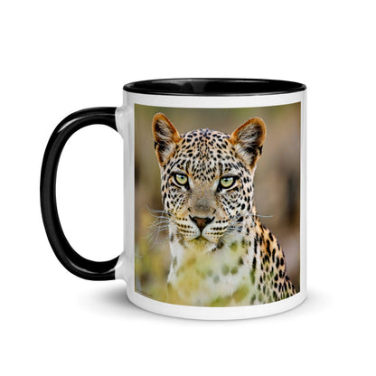 Color Inside 11oz Ceramic Mug - Green Eyed Leopard