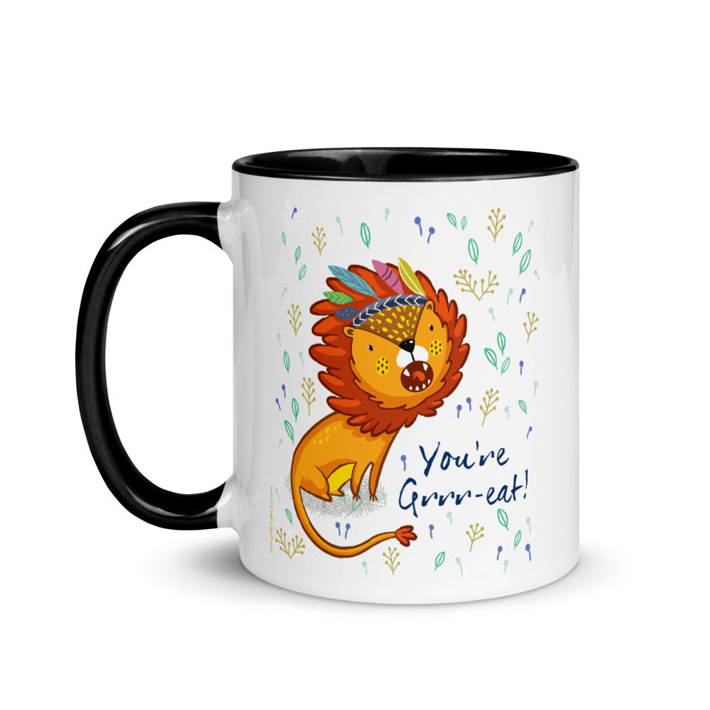 Color Inside 11oz Ceramic Mug - You're Grrr-eat!