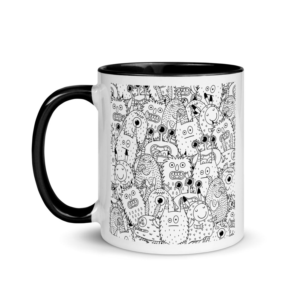 Color Inside 11oz Ceramic Mug - Funny Monsters