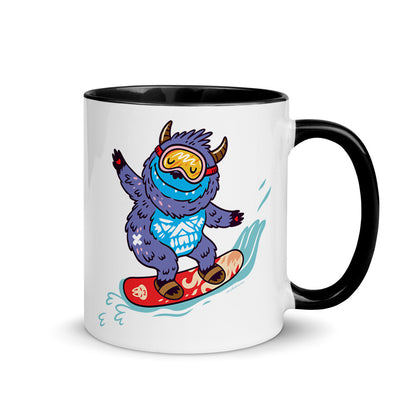 Color Inside 11oz Ceramic Mug - Yeti Shredding It!