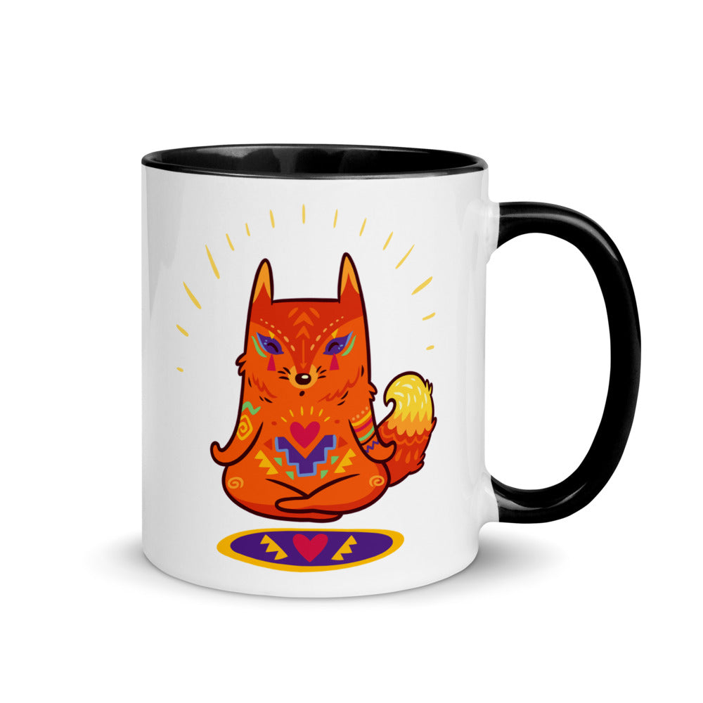 Color Inside 11oz Ceramic Mug - Enlightened Hygge Fox