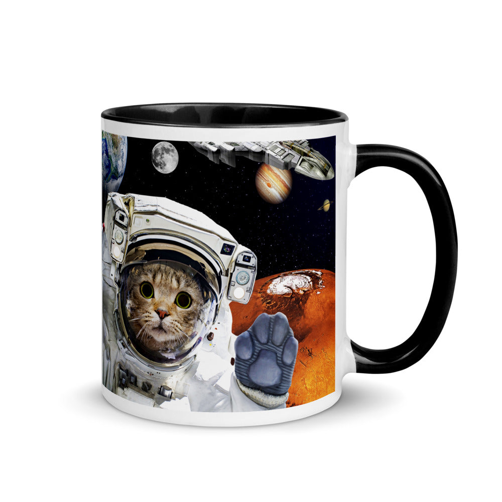 Color Inside 11oz Ceramic Mug - Kitty In Space